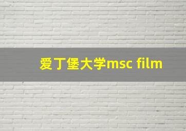 爱丁堡大学msc film